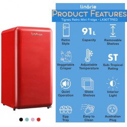 Réfrigérateur vintage table top 88 L rouge - RART90RV