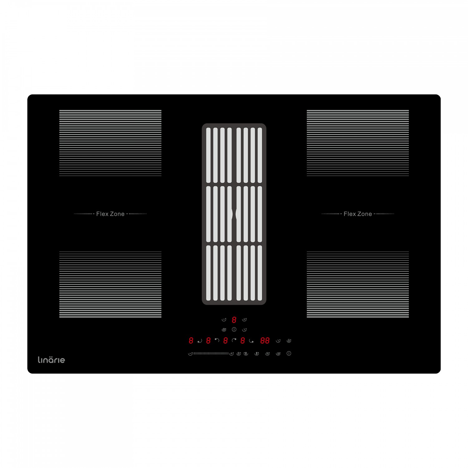 Table induction aspirante LNI90DAI1F2Z Vittel 4 foyers dont 2 flex zone - encastrable 77cm