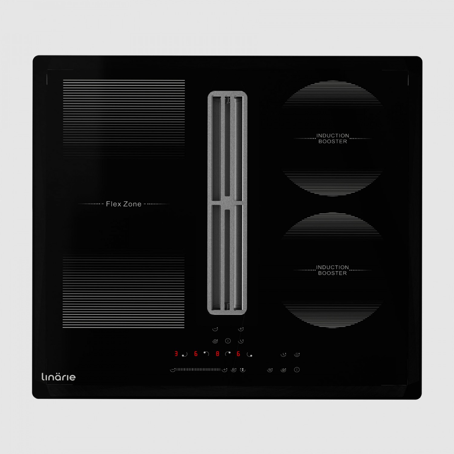 Table induction aspirante Linarie Tulle LIN60DAI1F2Z 4 foyers dont 1 flex zone - encastrable 60 cm