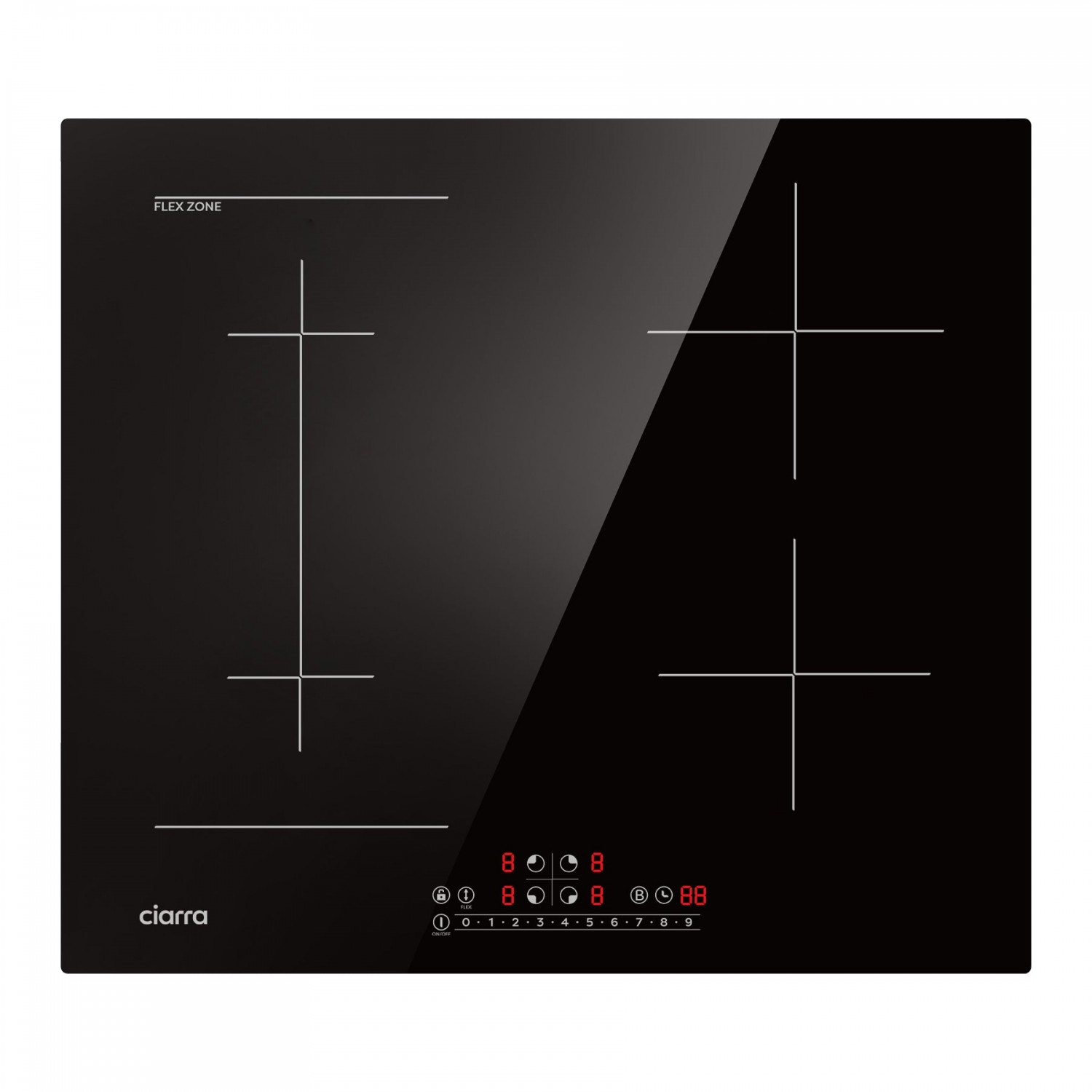 Plaque induction Ciarra CBBIH4BF-OW booster 1 Flexizone