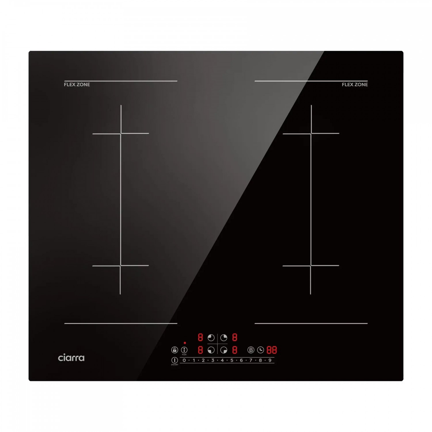 Plaque induction Ciarra CBBIH4BFF-OW 4 foyers booster