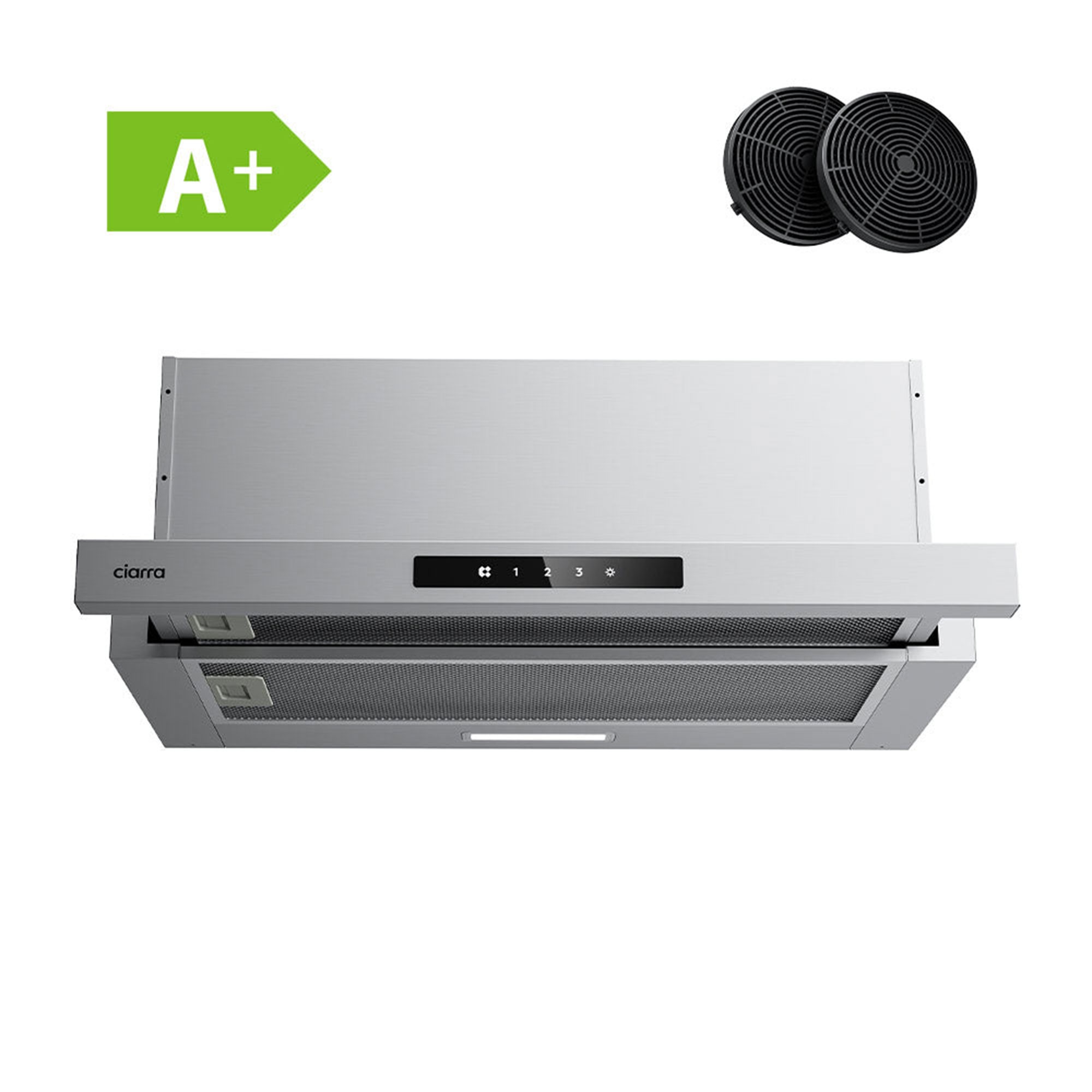 Ciarra Hotte Télescopique CBCS6909A-OW 60cm Encastrable Classe A+, Tactile, LED