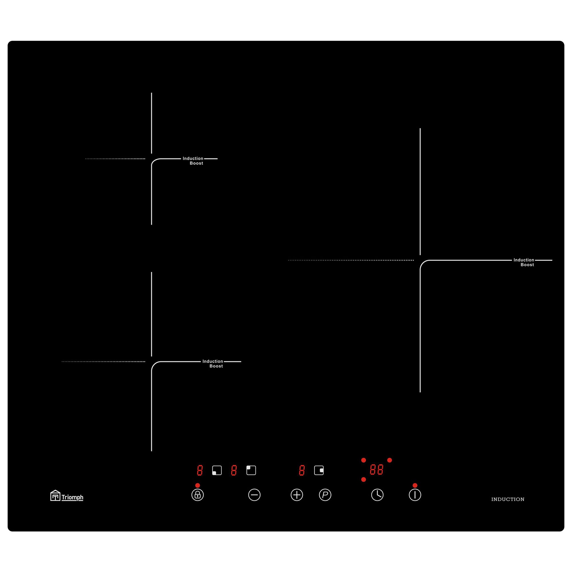 Table de cuisson induction Triomph encastrable TRCPI3280B 3 foyers 7100W