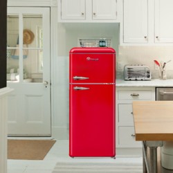 Réfrigérateur 2 portes Triomph TLDP208R rouge, frigo vintage 2 portes